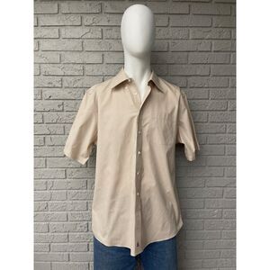 Nordstrom Smartcare Wrinkle-Free Short Sleeve Checkered Shirt Size 16 1/2 NWOT